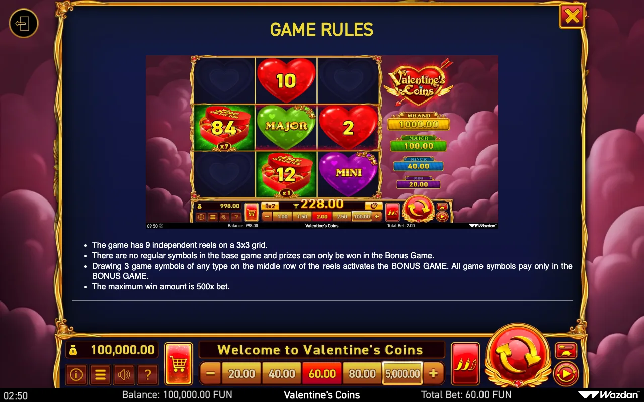 Game rules, page 8 — Valentines Coins