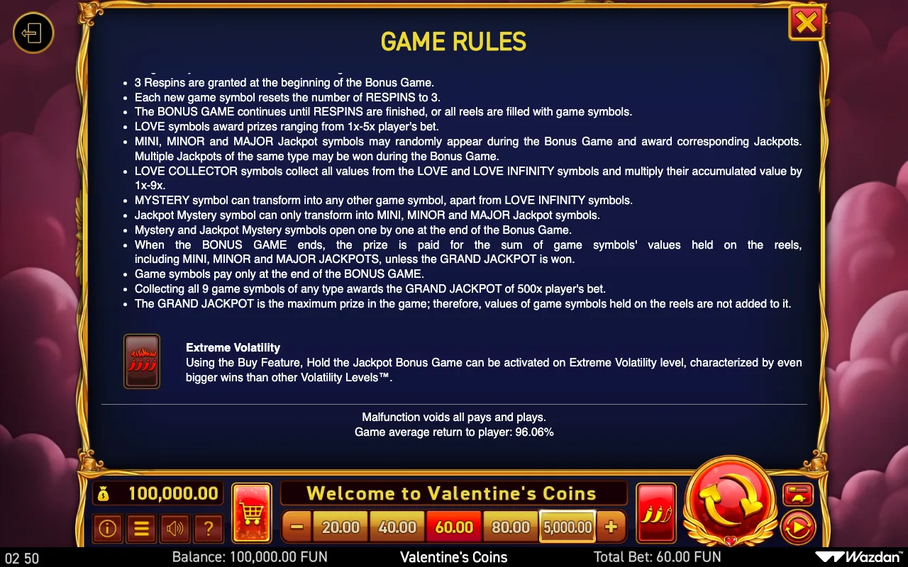 Game rules, page 9 — Valentines Coins