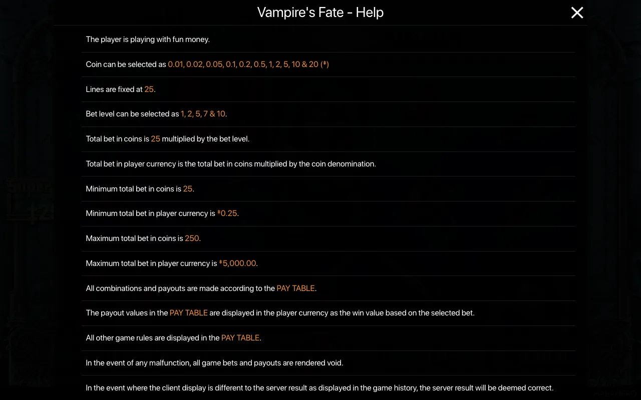 Règles du jeu, page 1 — Vampires Fate