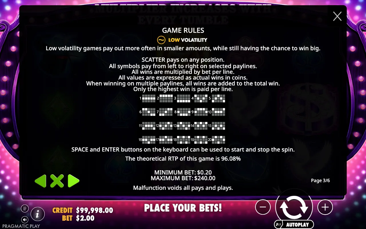 Game rules — Vegas Magic