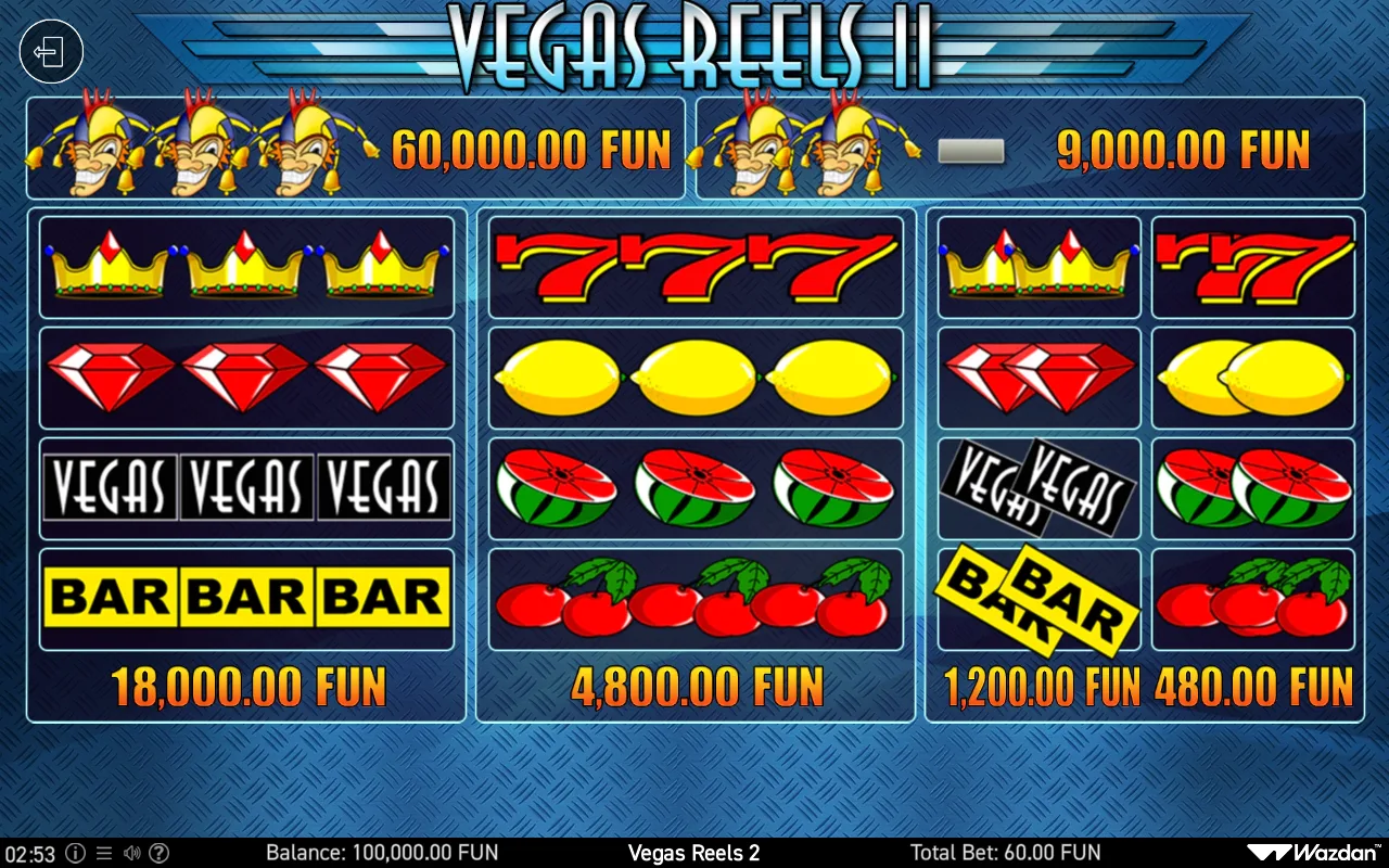 Game rules, page 1 — Vegas Reels ii