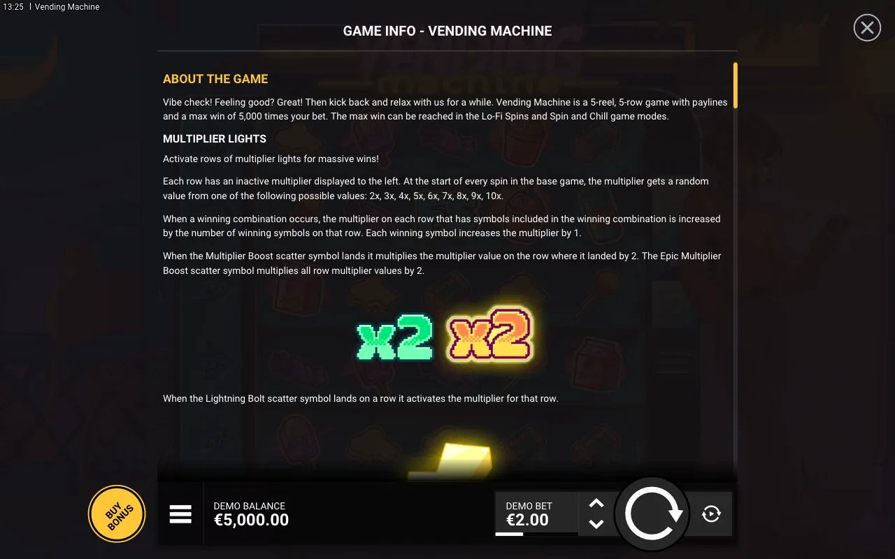 Game rules, page 1 — Vending Machine