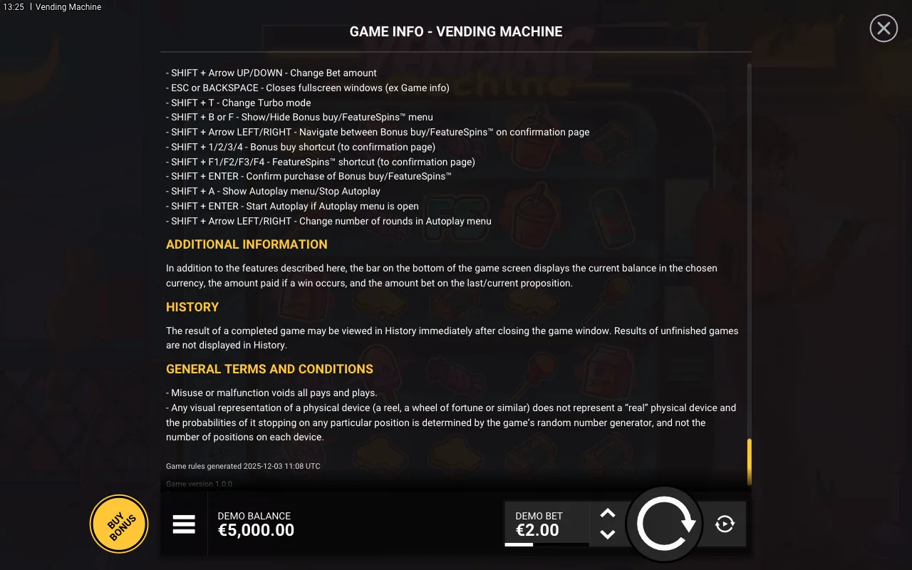 Game rules, page 9 — Vending Machine