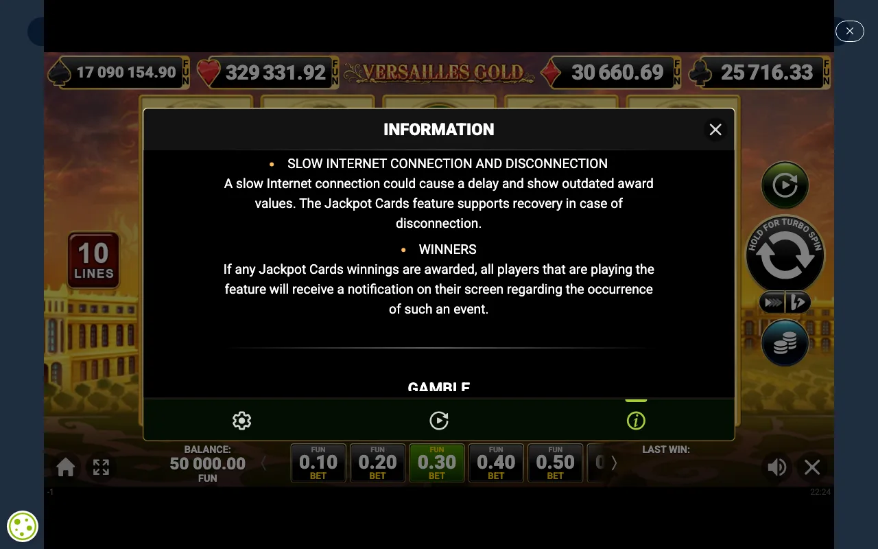 Game rules, page 4 — Versailles Gold