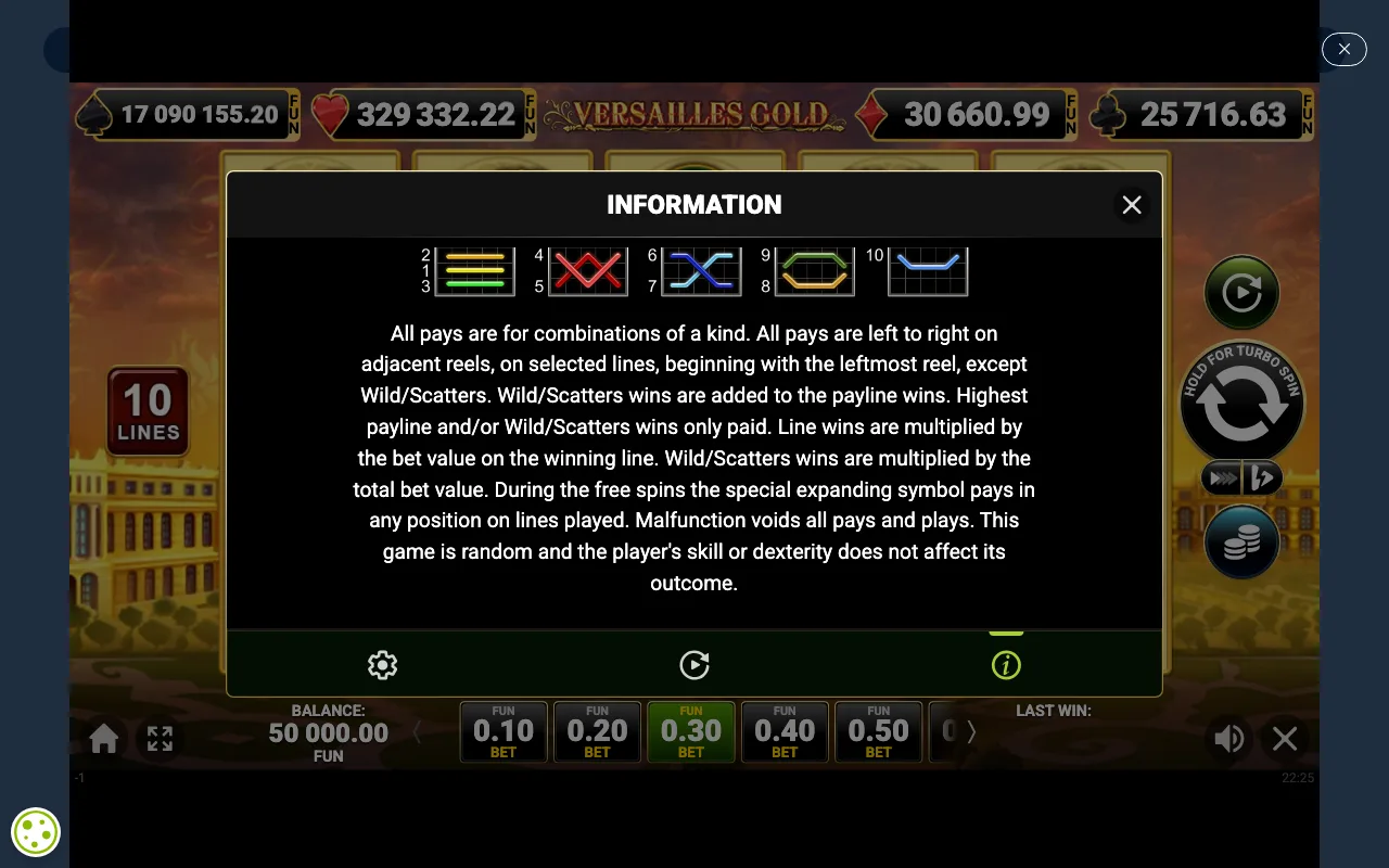 Game rules, page 5 — Versailles Gold