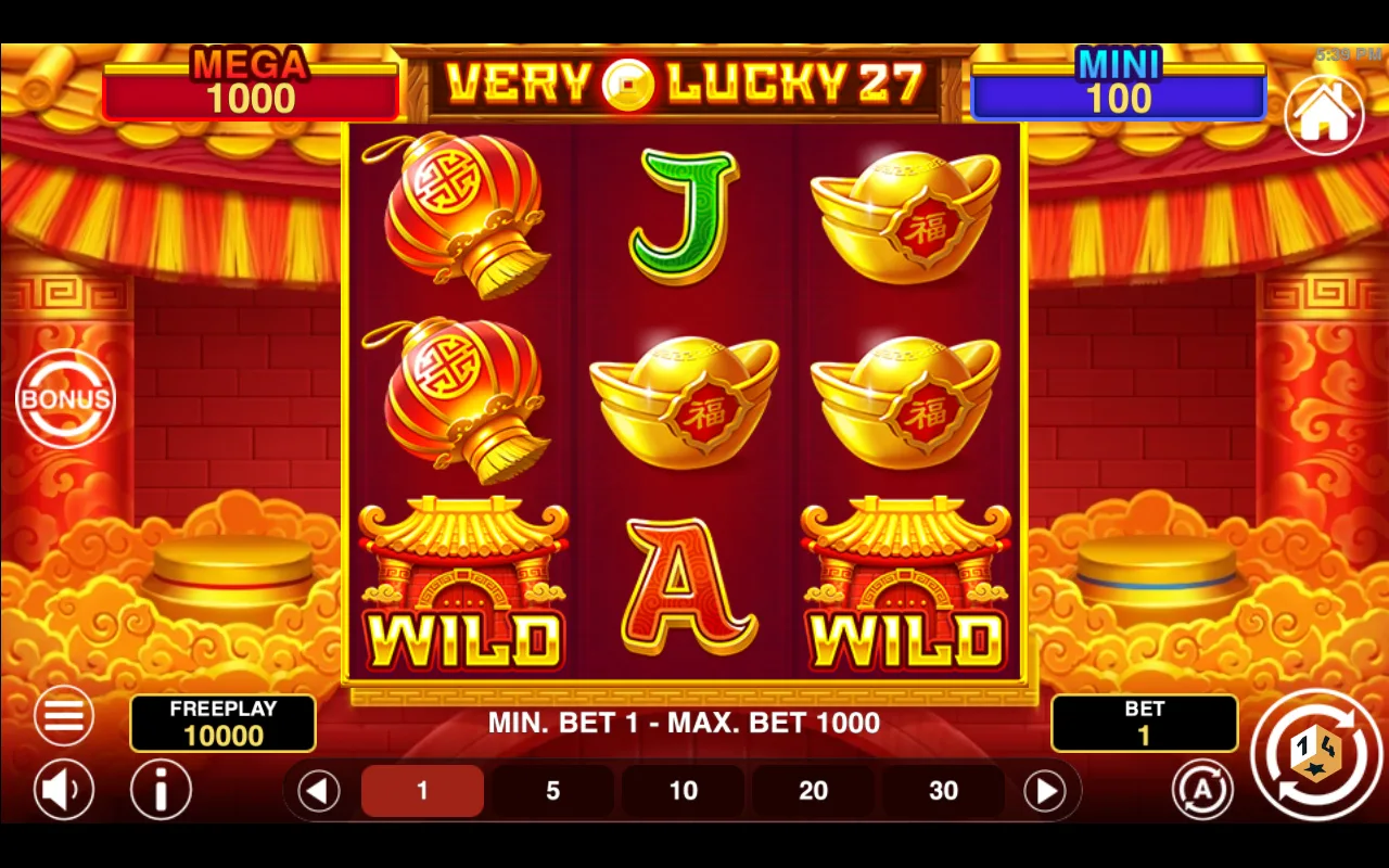 The base game — Very Lucky 27 Hold And Win