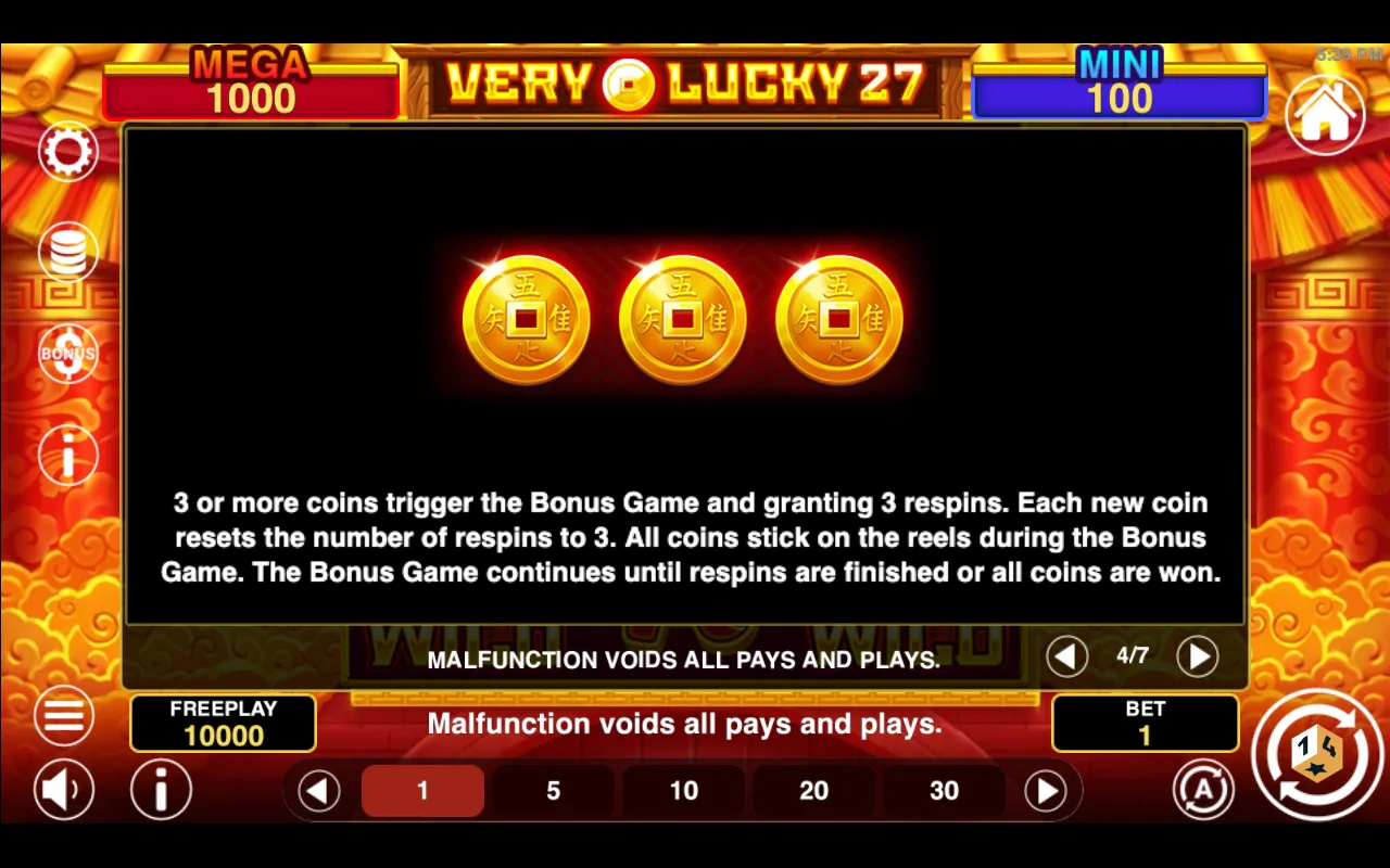 Game rules, page 4 — Very Lucky 27 Hold And Win