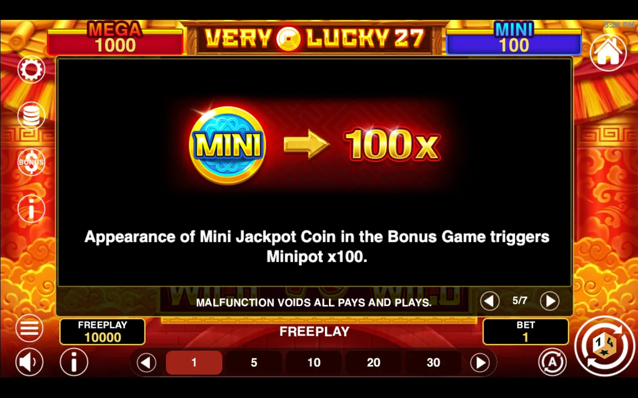 Game rules, page 5 — Very Lucky 27 Hold And Win