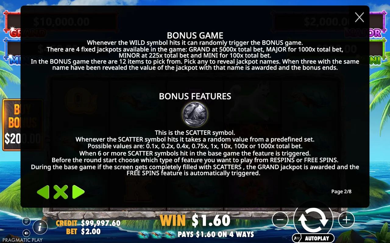 Bonus game — Volcano Goddess