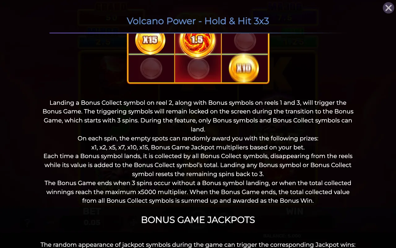 Game rules, page 2 — Volcano Power Holdhit 3x3