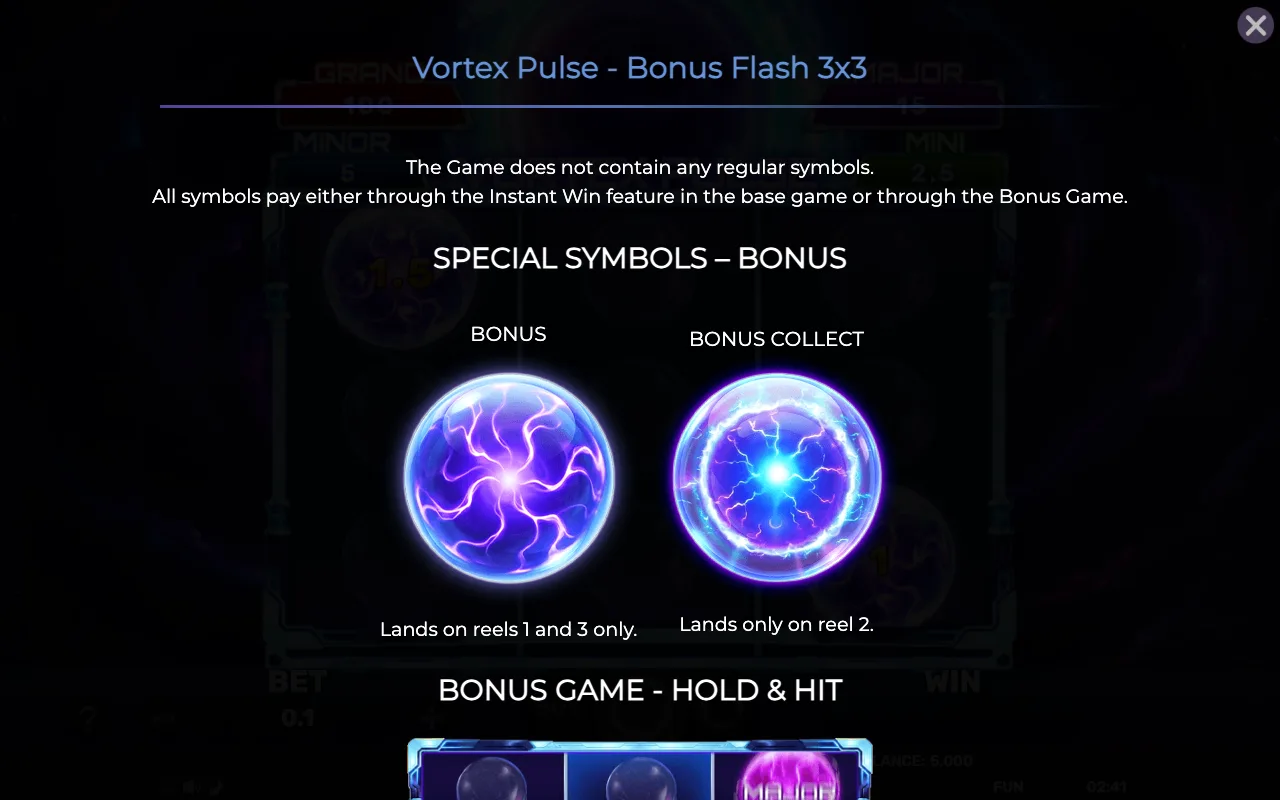 Special symbols - bonus — Vortex Pulse Bonus Flash 3x3