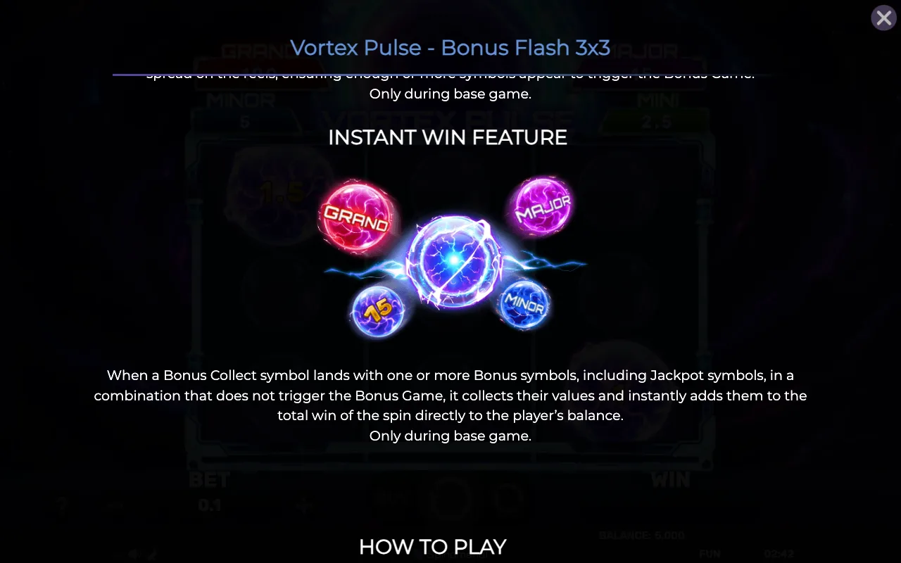 Game rules, page 4 — Vortex Pulse Bonus Flash 3x3