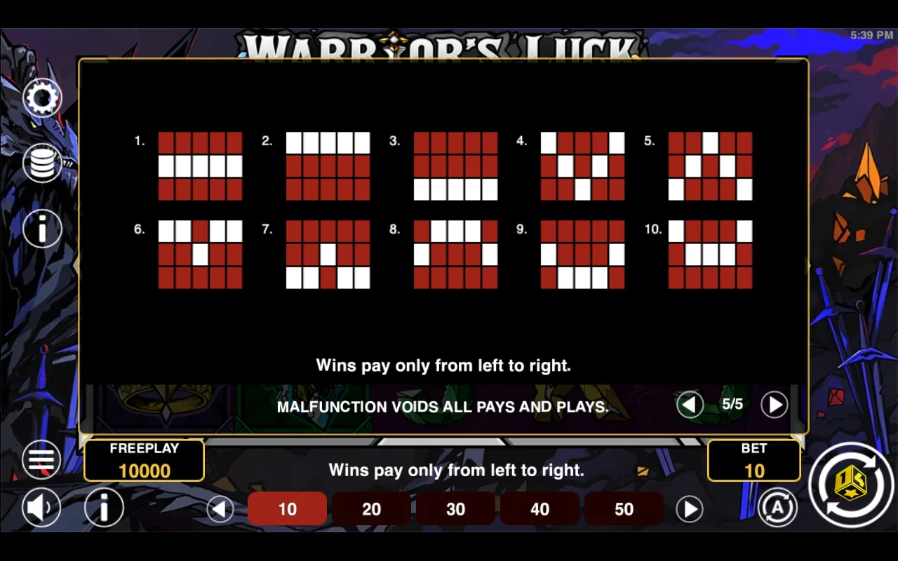 Game rules, page 5 — Warriors Luck