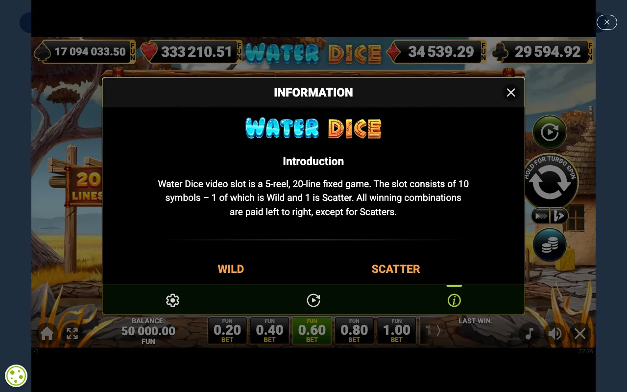 Game rules, page 1 — Water Dice