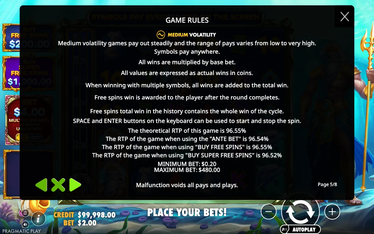 Game rules — Waves of Poseidon
