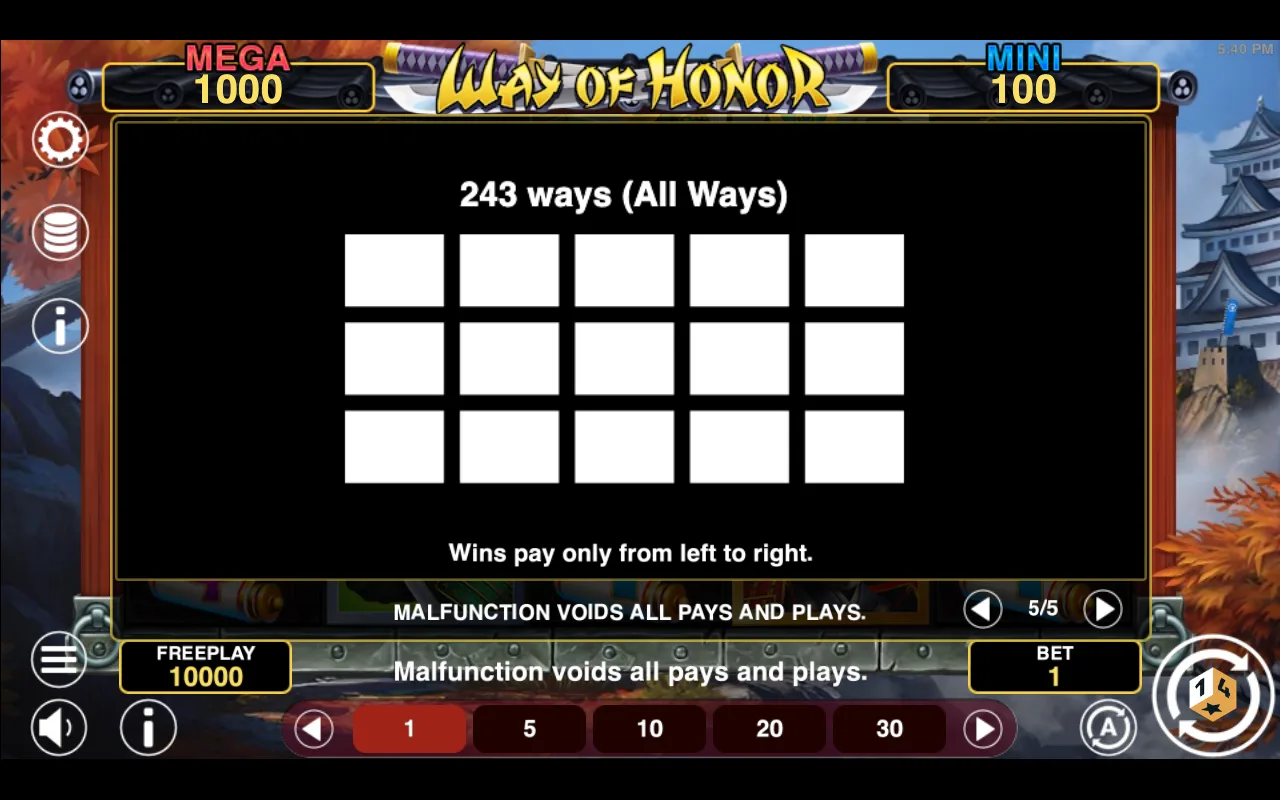 Game rules, page 5 — Way of Honor Hold And Win