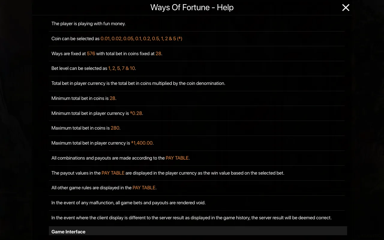 Règles du jeu, page 1 — Ways Of Fortune