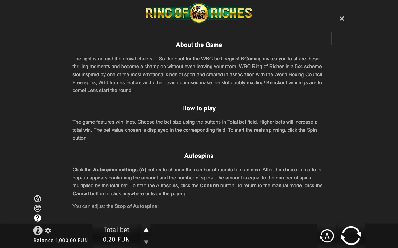 Game rules, page 6 — WBC Ring of Riches