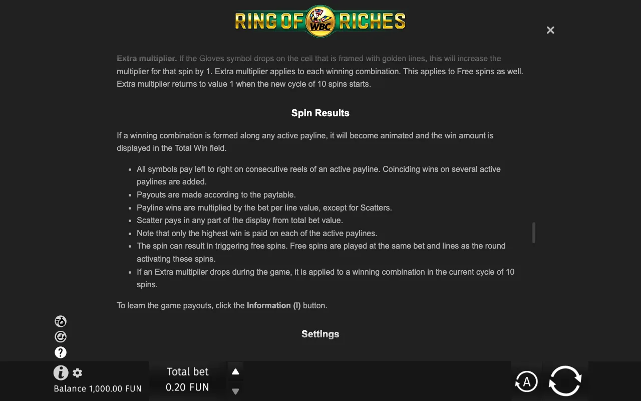 Game rules, page 8 — WBC Ring of Riches