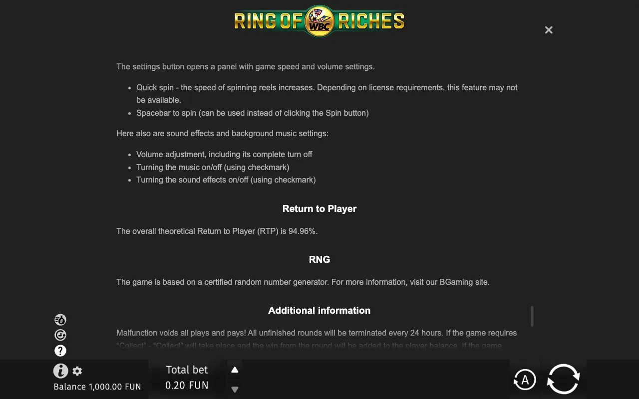 Game rules, page 9 — WBC Ring of Riches