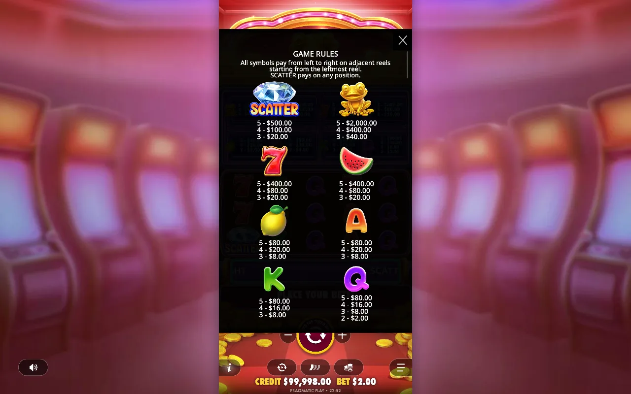 Game rules — Wealthy Frog