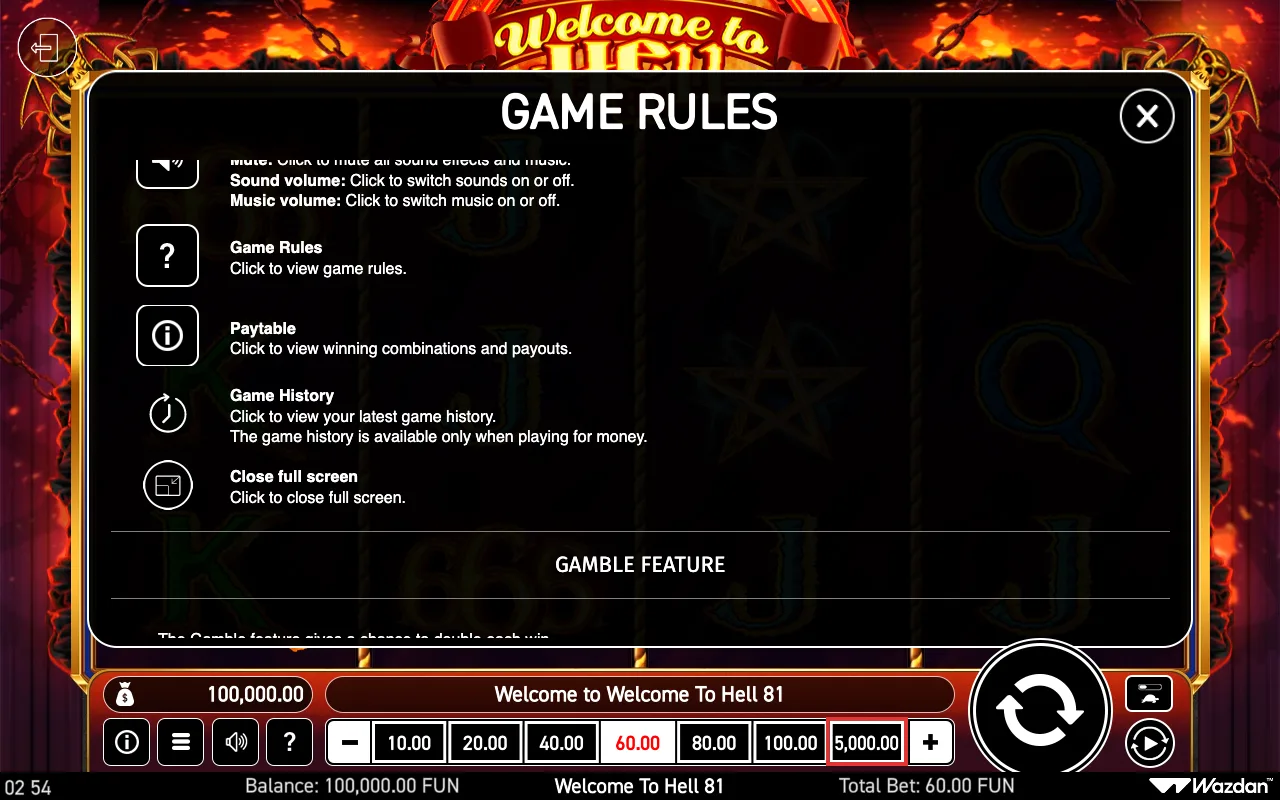 Game rules, page 6 — Welcome to Hell 81