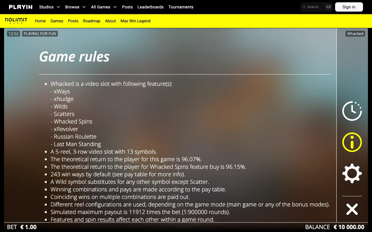 Game rules, page 1 — Whacked!