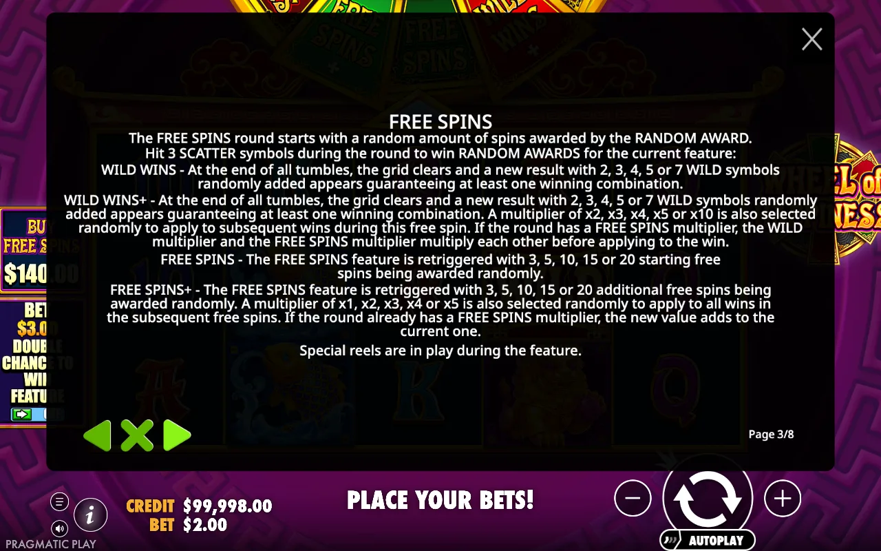 Free spins — Wheel of Happiness