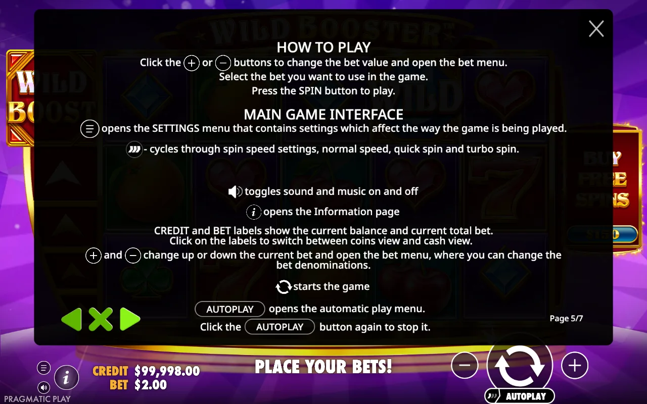 How to play — Wild Booster