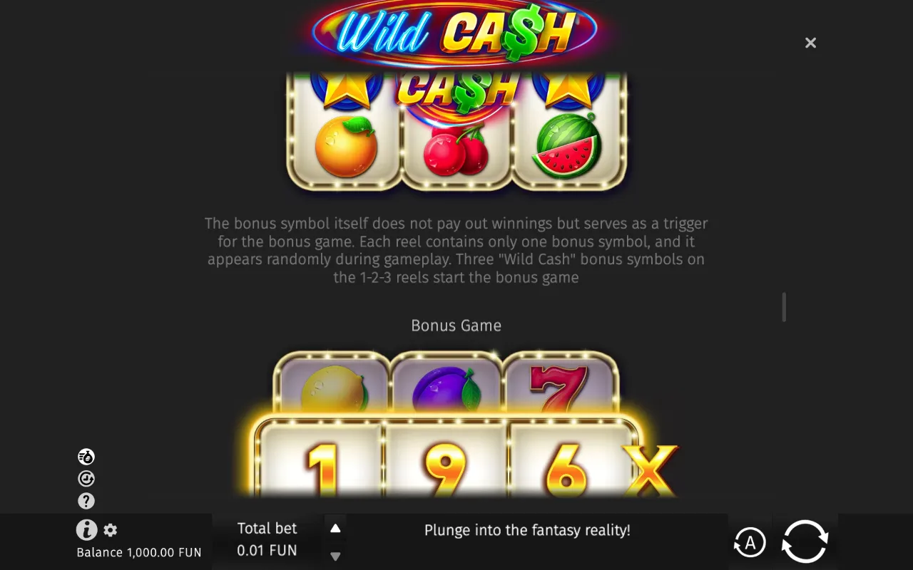 Game rules, page 3 — Wild Cash