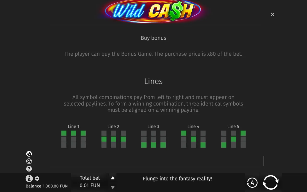 Game rules, page 5 — Wild Cash