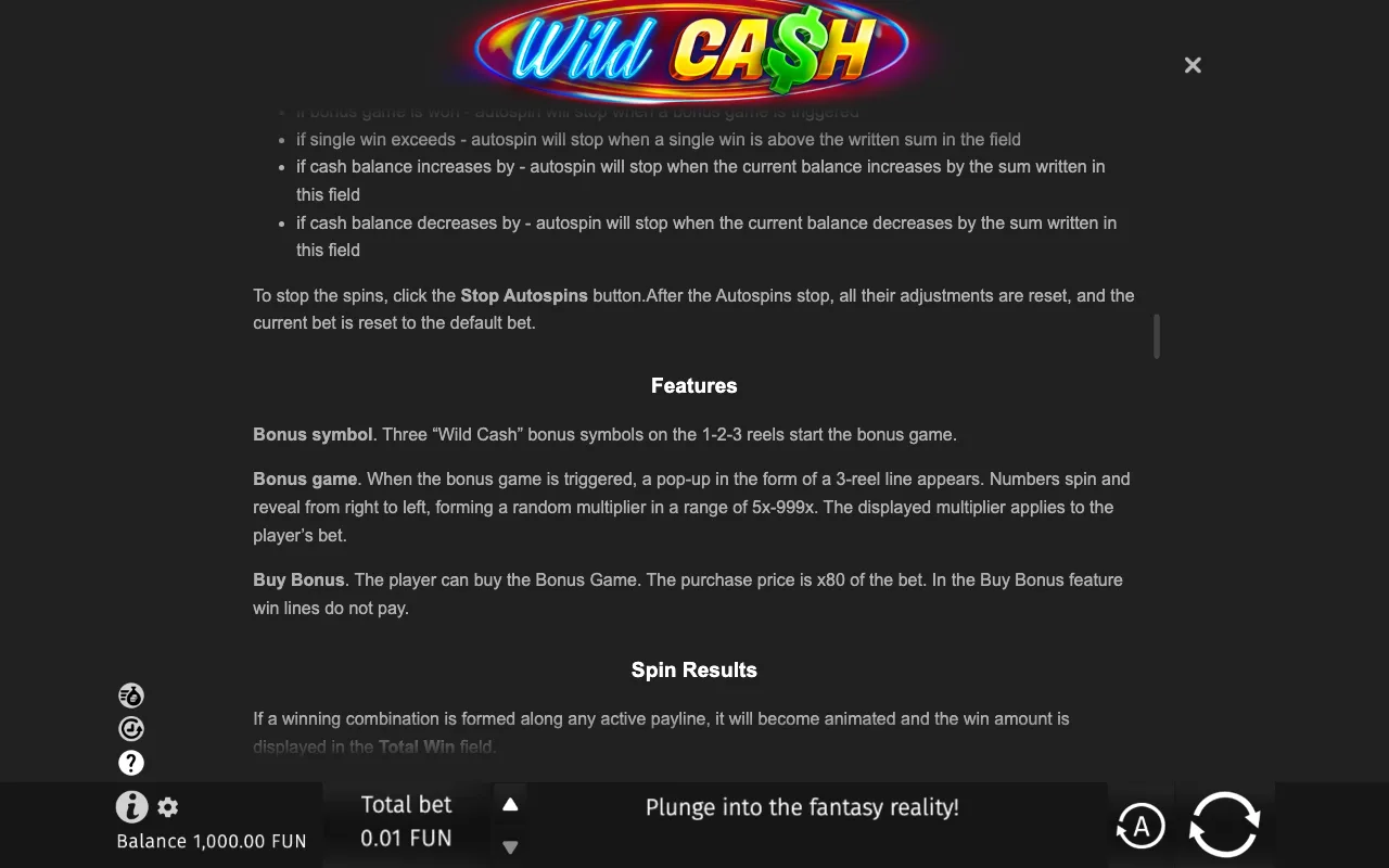 Game rules, page 7 — Wild Cash