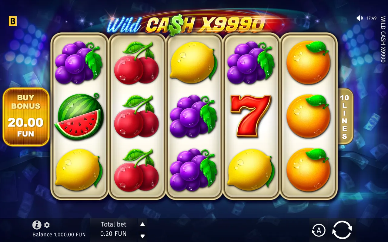 The base game — Wild Cash X9990