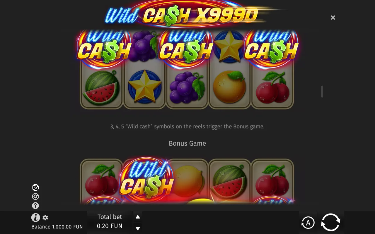 Game rules, page 3 — Wild Cash X9990