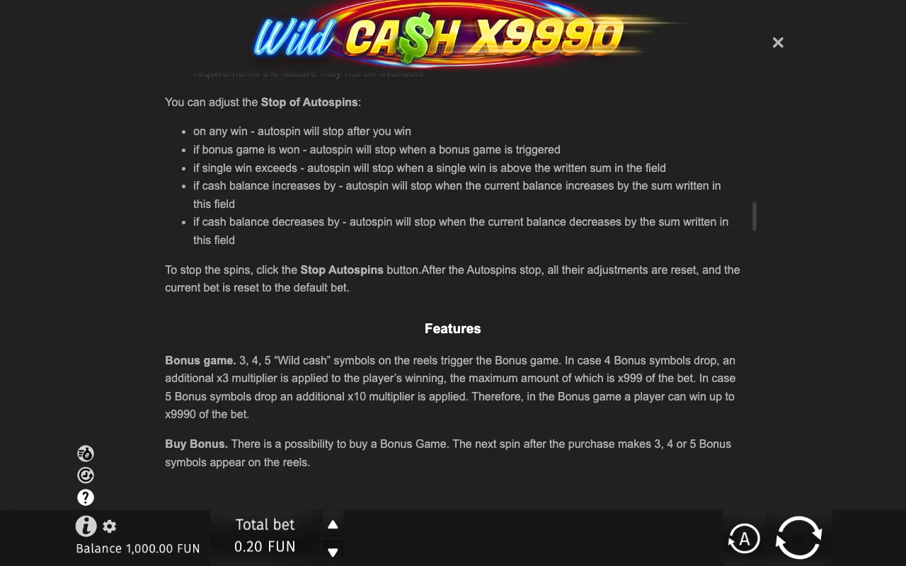 Game rules, page 7 — Wild Cash X9990