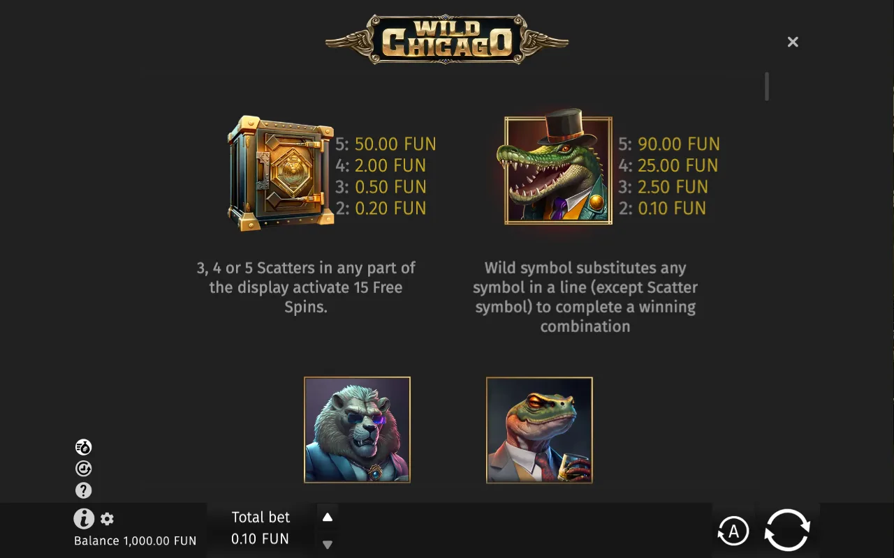 Game rules, page 1 — Wild Chicago