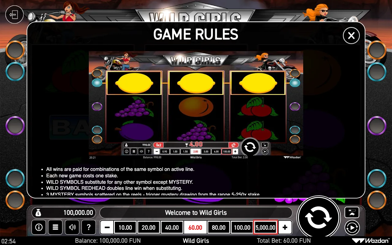 Game rules, page 2 — Wild Girls