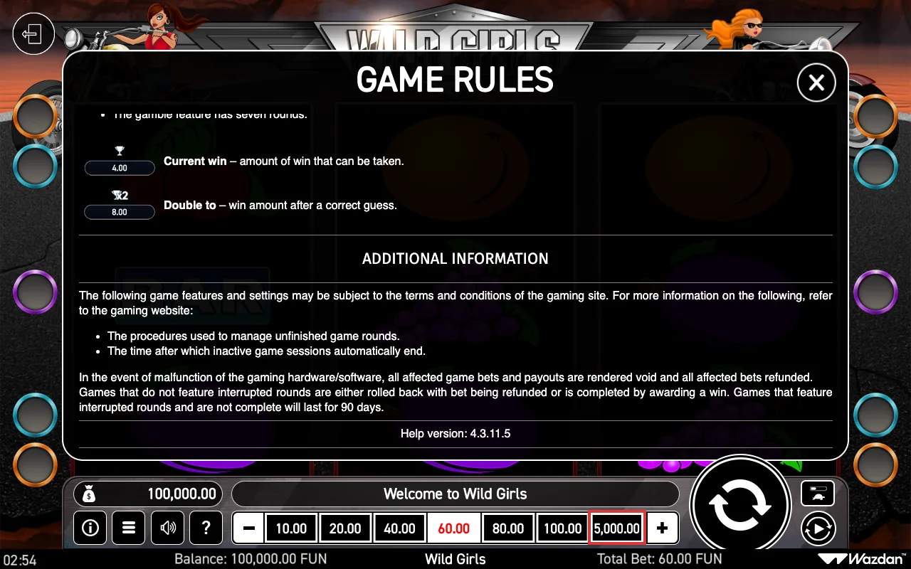 Game rules, page 7 — Wild Girls