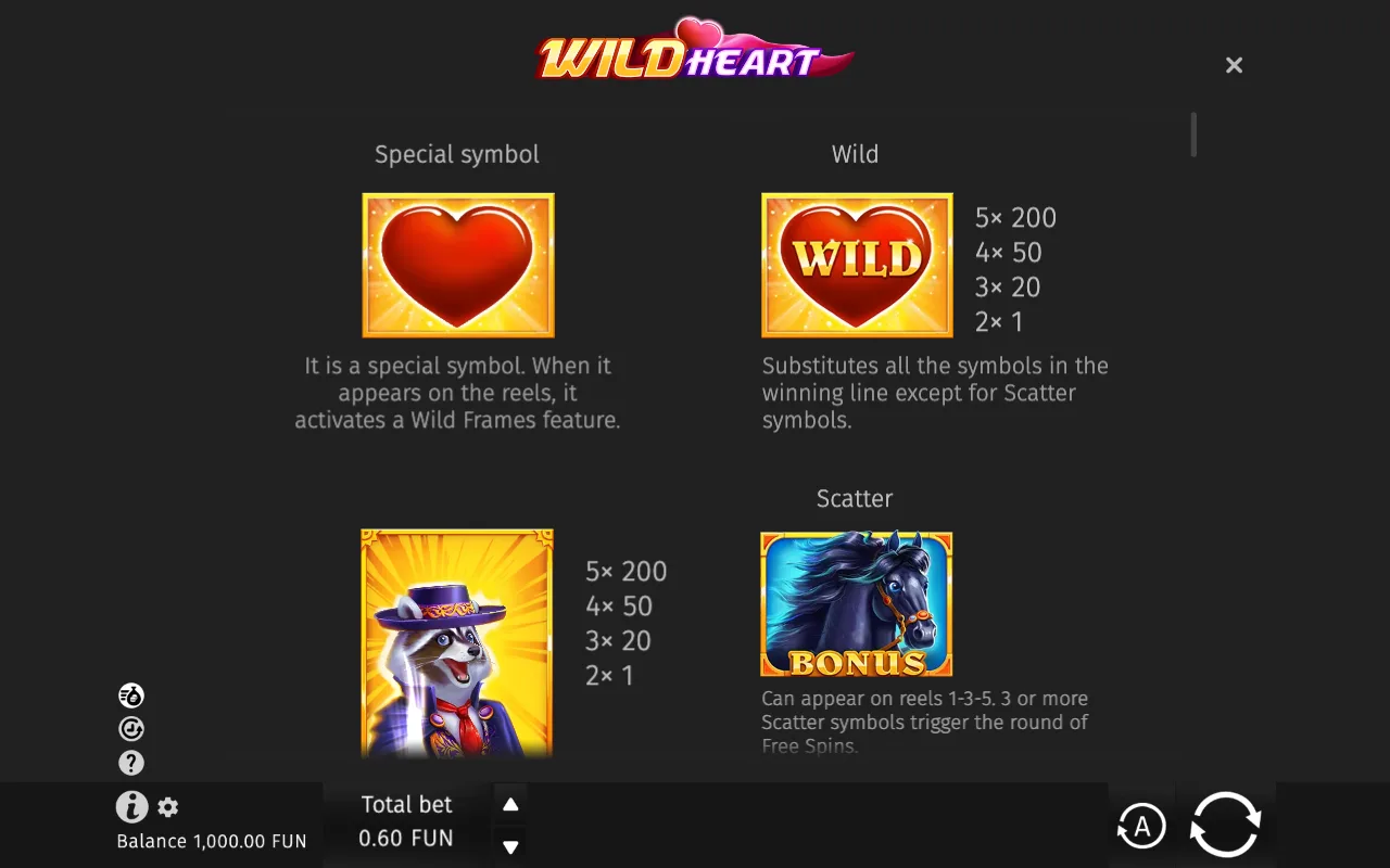 Game rules, page 1 — Wild Heart