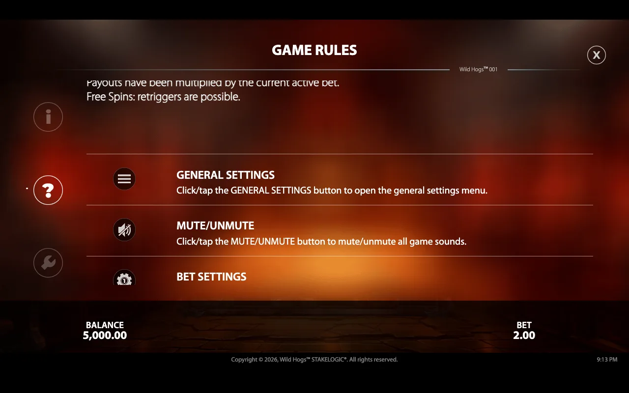 Game rules — Wild Hogs