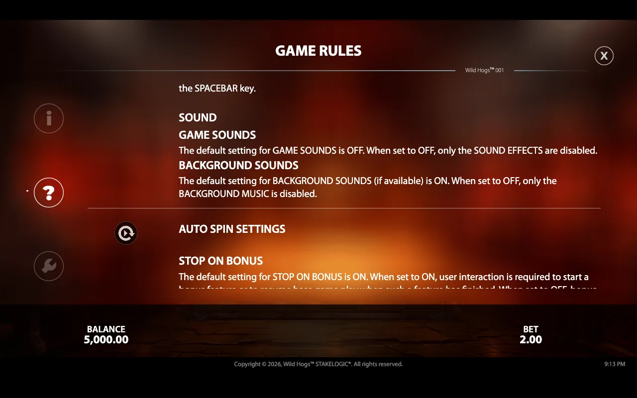Game rules — Wild Hogs
