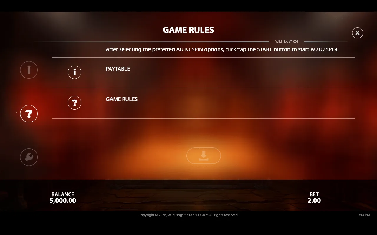 Game rules — Wild Hogs