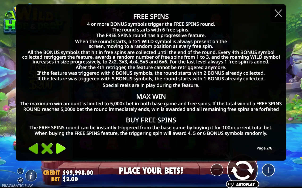 Free spins — Wild Hopdrop