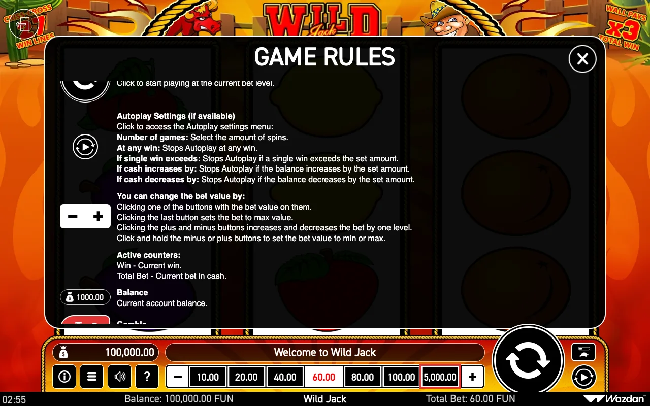 Game rules, page 5 — Wild Jack