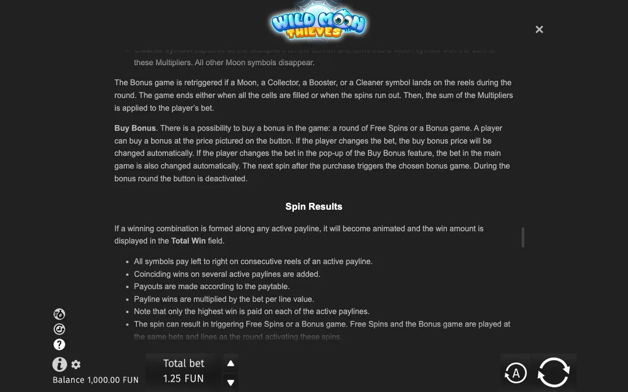 Game rules, page 9 — Wild Moon Thieves