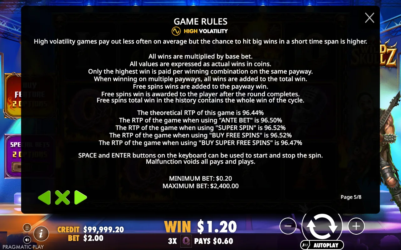 Game rules — Wild Skullz