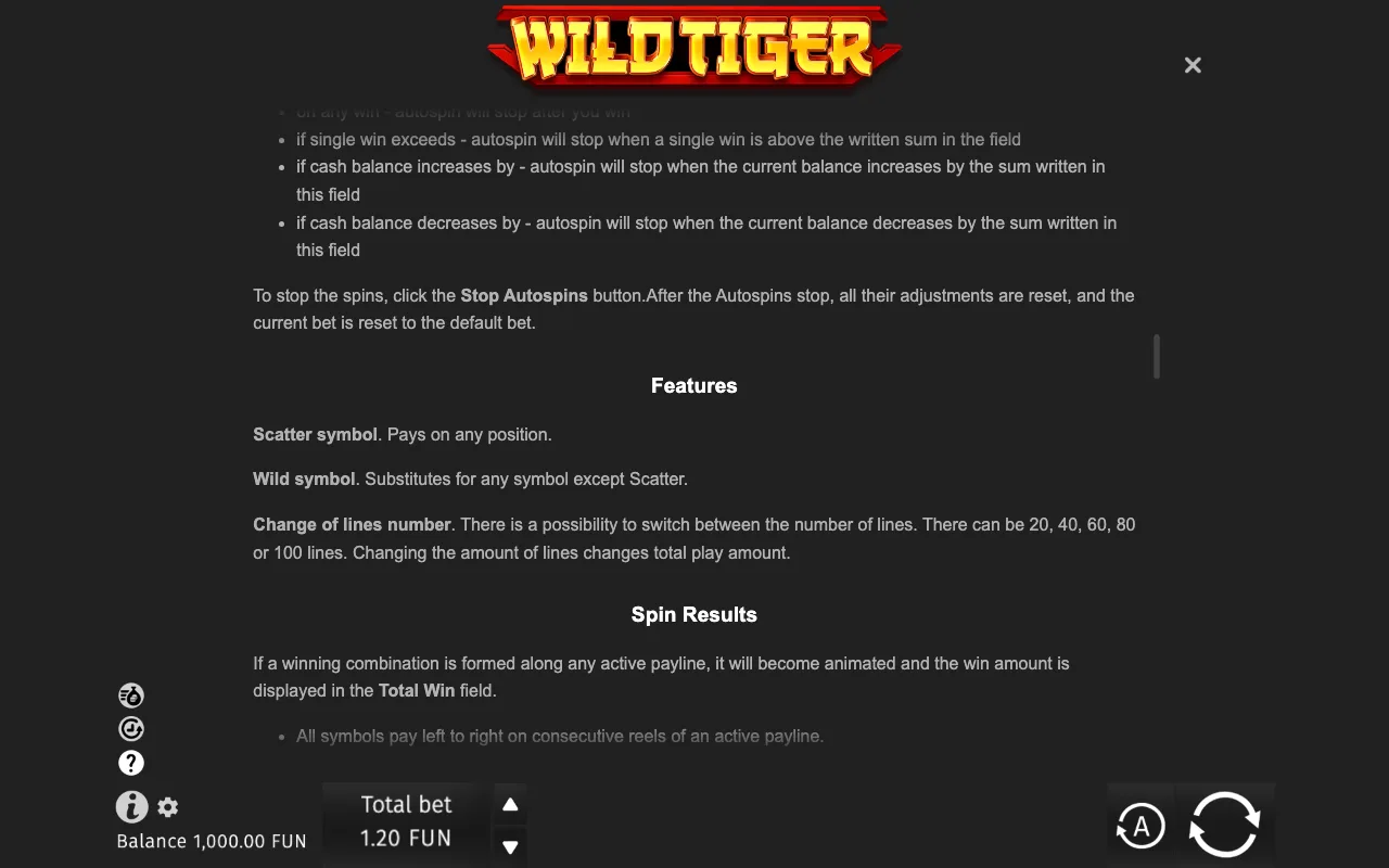 Game rules, page 7 — Wild Tiger