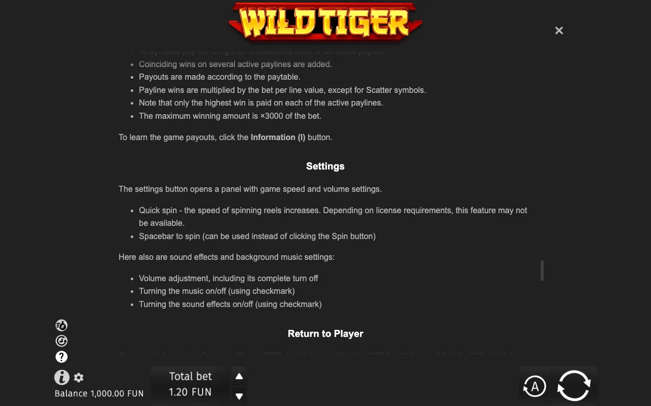 Game rules, page 8 — Wild Tiger