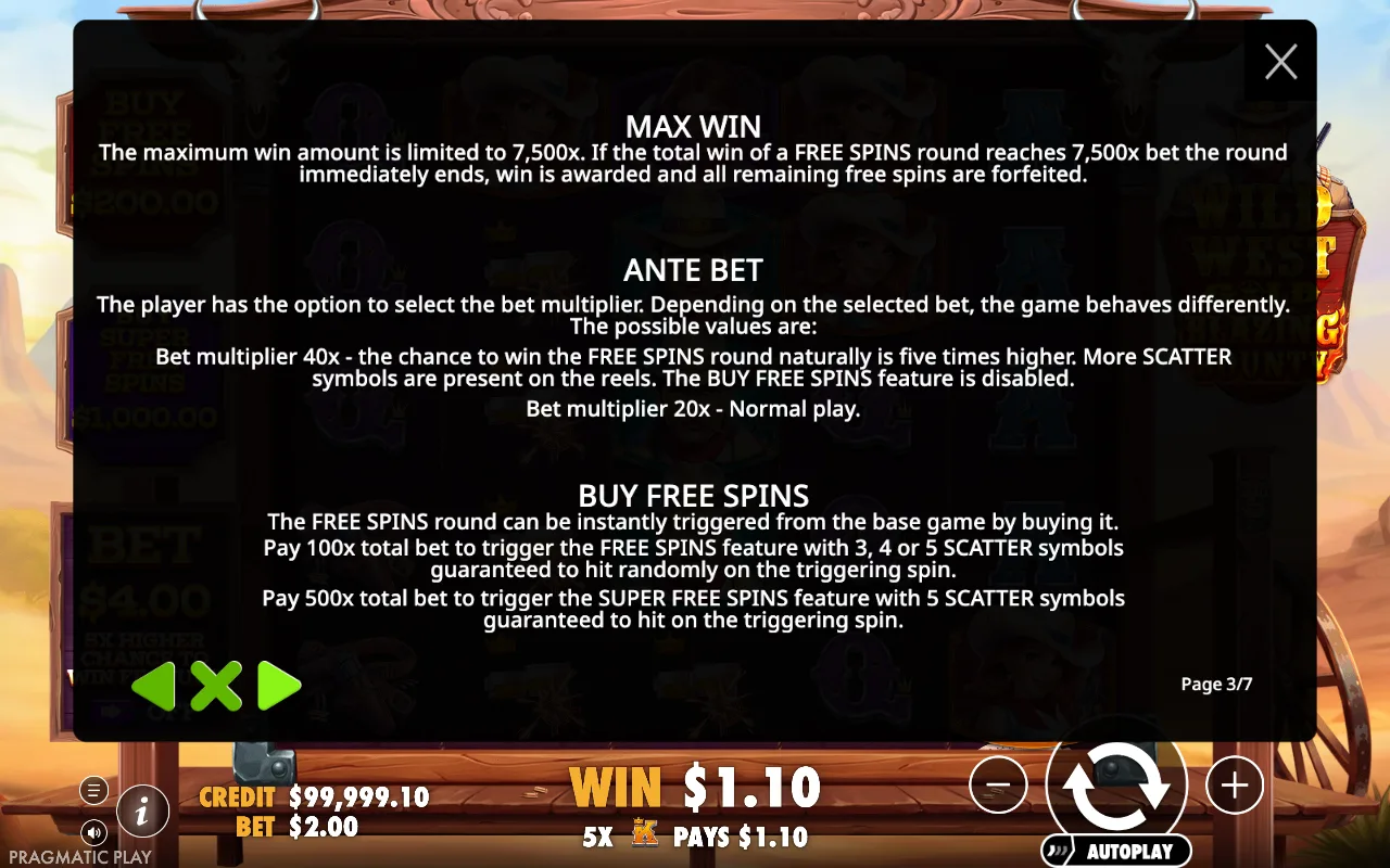 Max win — Wild West Gold Blazing Bounty
