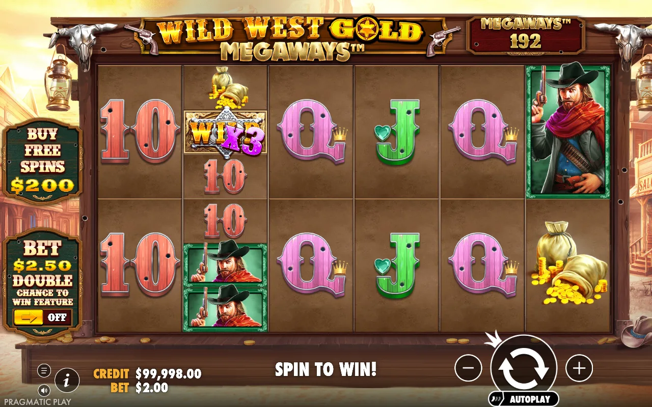 The base game — Wild West Gold Megaways